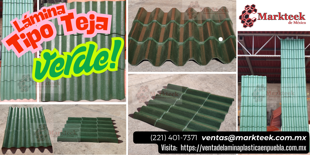 Venta de lamina de plastico tipo teja Markteek